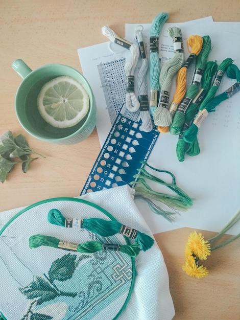 materiały do haftu i igły